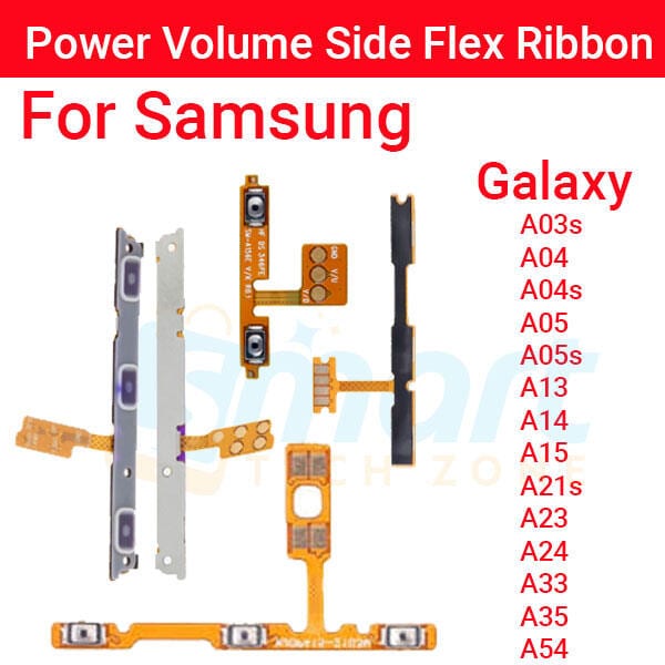 Samsung Galaxy A03s / A04 / A04s / A05 / A05s / A13 / A14 / A15 / A21s / A23 / A24 / A33 / A35 / A54 Power Button + Volume Up Down Button Flex Cable Replacement | Side Key | Exact Fit