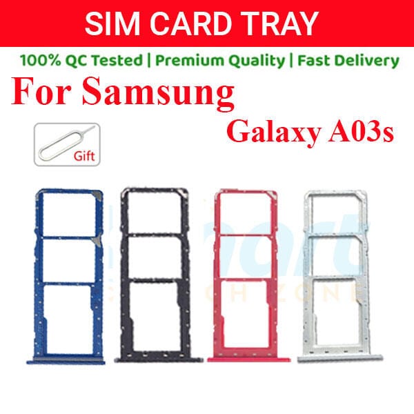Samsung Galaxy A03s Sim Tray Micro SD Card Slot with Sim Ejector Pin Replacement Part:
