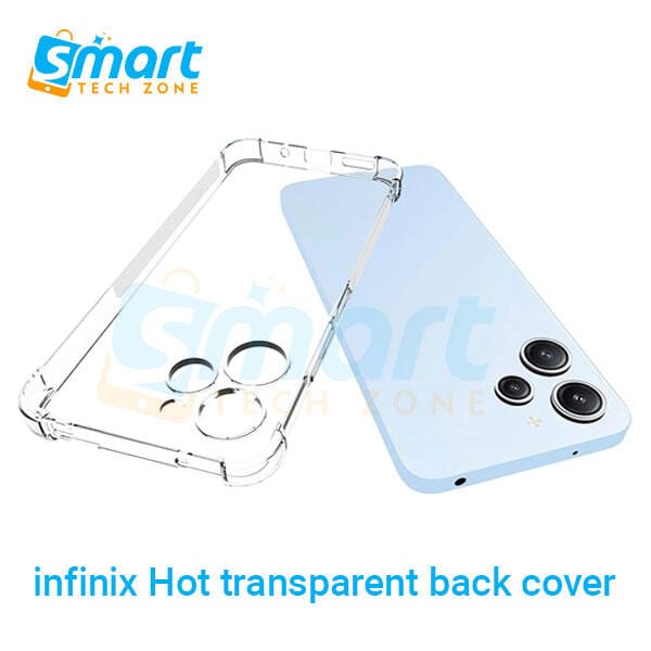 Shockproof Back Cover Case for Infinix GT 10 Pro GT 20 Pro Zero 40 Hot 50 Hot 50i Smart 9Zero 30 5G Zero 30 4G Smart6 plus Smart 7Camera & Screen Protection | Ultra Clear Soft Silicone Back Cover for Shockproof Back Cover Case (Transparent)