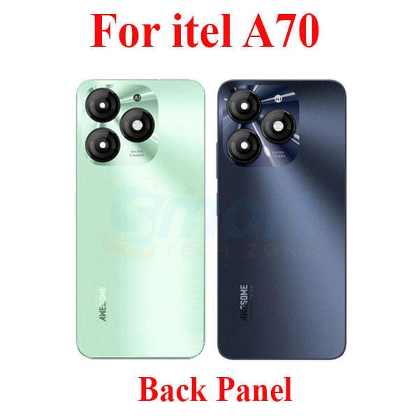 itel A70 Back Panel/Backshell/ Casing + With Camera Lens + Side Buttons With Logo-All Colors Available