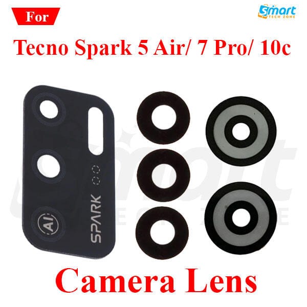 Back Rear Camera Lens Glass Compatible with Tecno Spark 5 Air/ 7 Pro/ 10c Camera Lens Glass Without Frame