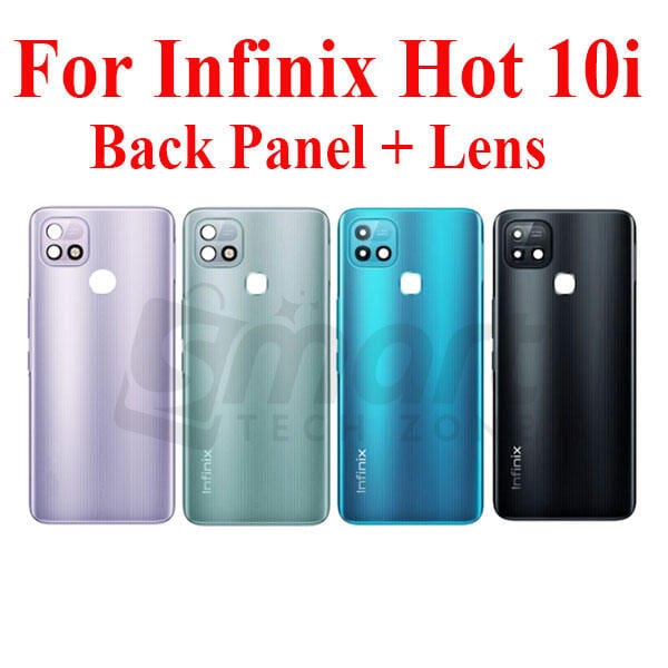 Infinix Hot 10i Back Panel/Backshell/ Casing + With Camera Lens + Side Buttons With Logo-All Colors Available