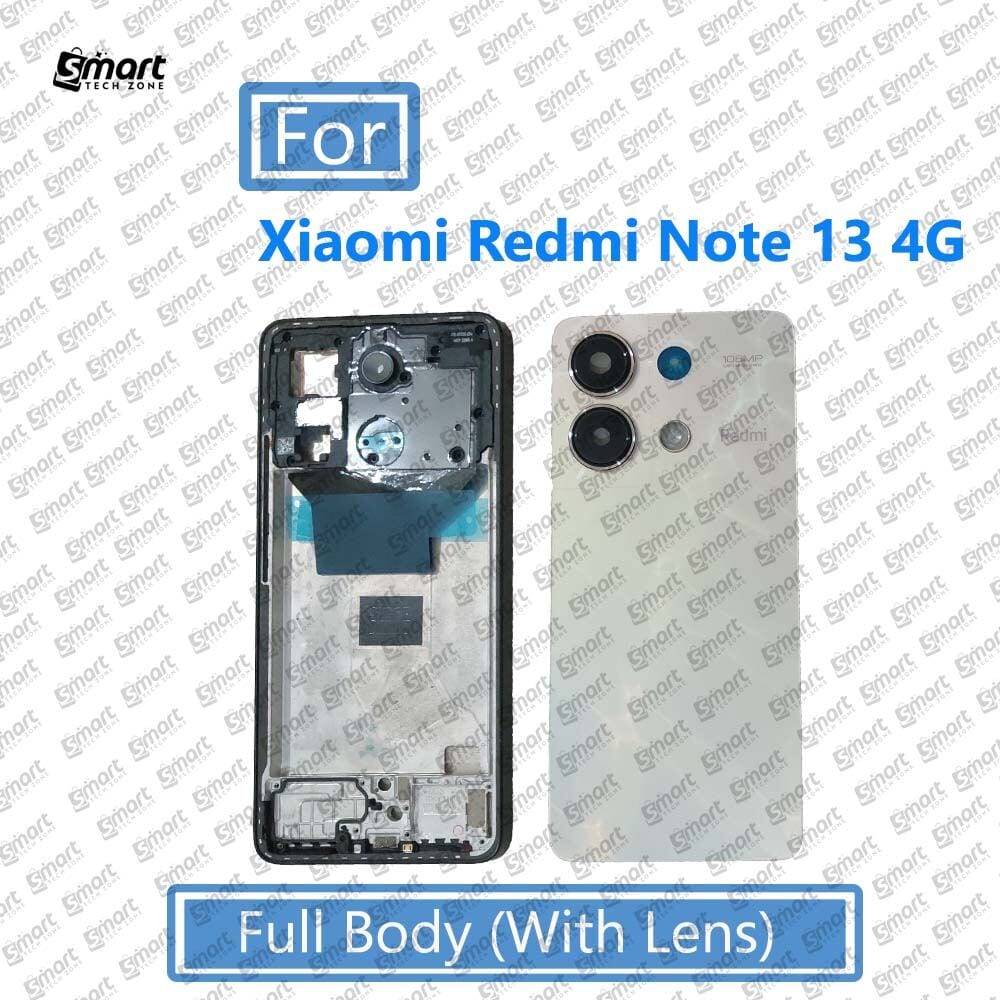 For  Xiaomi Redmi Note 13 4G Full Body Housing (LCD Frame + Back Panel) Camera Glass Back shell Replacement Spare Parts