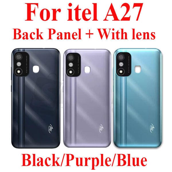 For itel A27 Back Panel/Backshell/ Casing + With Camera Lens + Side Buttons With Logo-All Colors Available