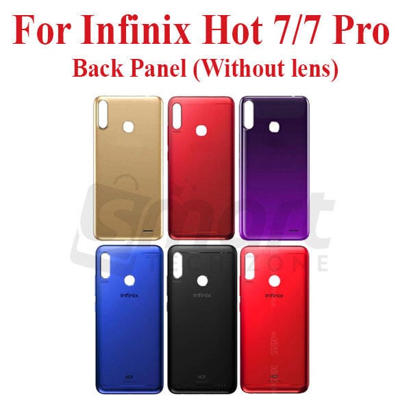 For Infinix Hot 7/ 7 Pro Back Panel/Backshell/ Casing + Without Camera Lens + Side Buttons With Logo-All Colors Available