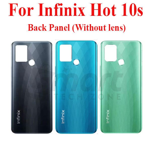 Infinix Hot 10s Back Panel/Backshell/ Casing + Without Camera Lens + Side Buttons With Logo-All Colors Available