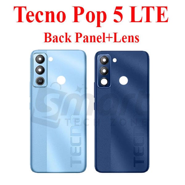 For Tecno Pop 5 LTE (BD4 BD4i BD4a) Back Panel/Backshell/ Casing + With Camera Lens + Side Buttons With Logo-All Colors Available