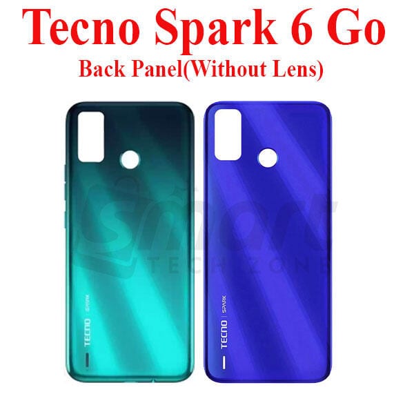 Tecno Spark 6 Go Back Panel/Backshell/ Casing + Without Camera Lens + Side Buttons With Logo-All Colors Available