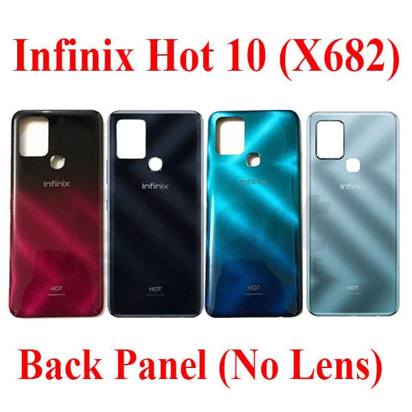 Infinix Hot 10 (X682) Back Panel/Backshell/ Casing + Without Camera Lens + Side Buttons With Logo-All Colors Available