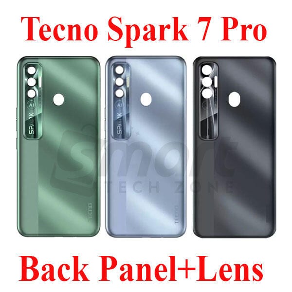 Tecno Spark 7 Pro KF6 Back Panel/Backshell/ Casing + With Camera Lens + Side Buttons With Logo-All Colors Available