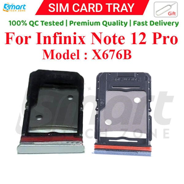 Infinix Note 12 Pro Sim Tray Micro SD Card Slot with Sim Ejector Pin Replacement Part: