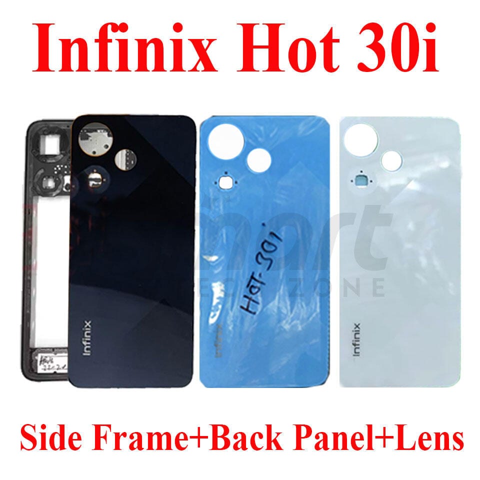 For Infinix Hot 30i X669 Side Frame + Back Panel Housing + Camera Glass Back shell Replacement Spare Parts