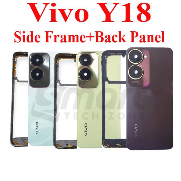 For Vivo Y18 Side Frame + Back Panel Housing + Camera Glass Back shell Replacement Spare Parts