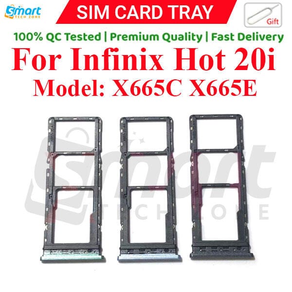 For Infinix Hot 20i Sim Tray Micro SD Card Slot with Sim Ejector Pin Replacement Parts