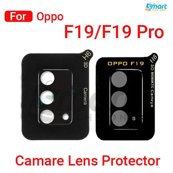 3D Camera Glass Lens Cover Tempered Glass Protector for Oppo F19 F19 Pro | Full Camera Coverage I 3D Lens Shield I Oil Resistant