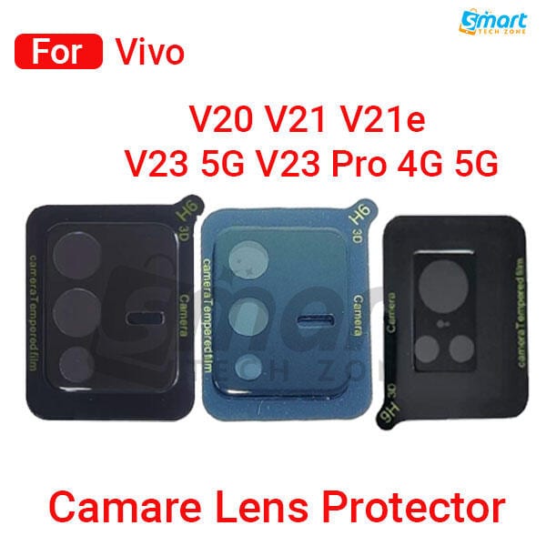 3D Camera Glass Lens Cover Tempered Glass Protector for Vivo V20 | Full Camera Coverage I 3D Lens Shield I Oil Resistant