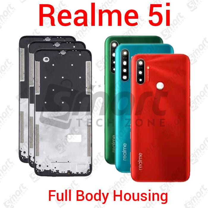 For Realme 5i RMX2030 Full Body Housing (Side Frame + Back Panel Housing + Camera Glass Back shell) Replacement Spare Parts
