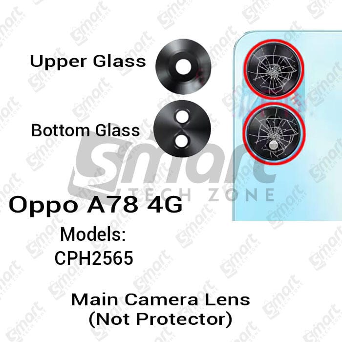 Camera Main Glass Lens for Oppo A78 4G (CPH2565) Replacement Part (Not Tempered Camera Glass Protector)
