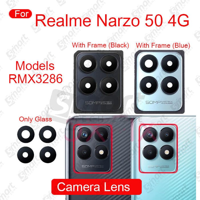 Camera Main Glass Lens for Realme Narzo 50 4G (RMX3286) Replacement Part (Not Tempered Camera Glass Protector)
