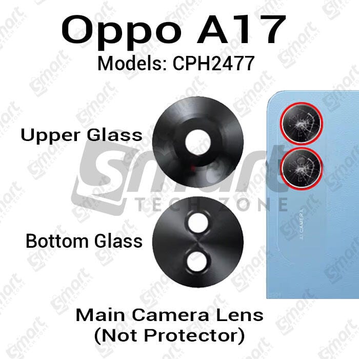 Camera Main Glass Lens for Oppo A17 Replacement Part (Not Tempered Camera Glass Protector)