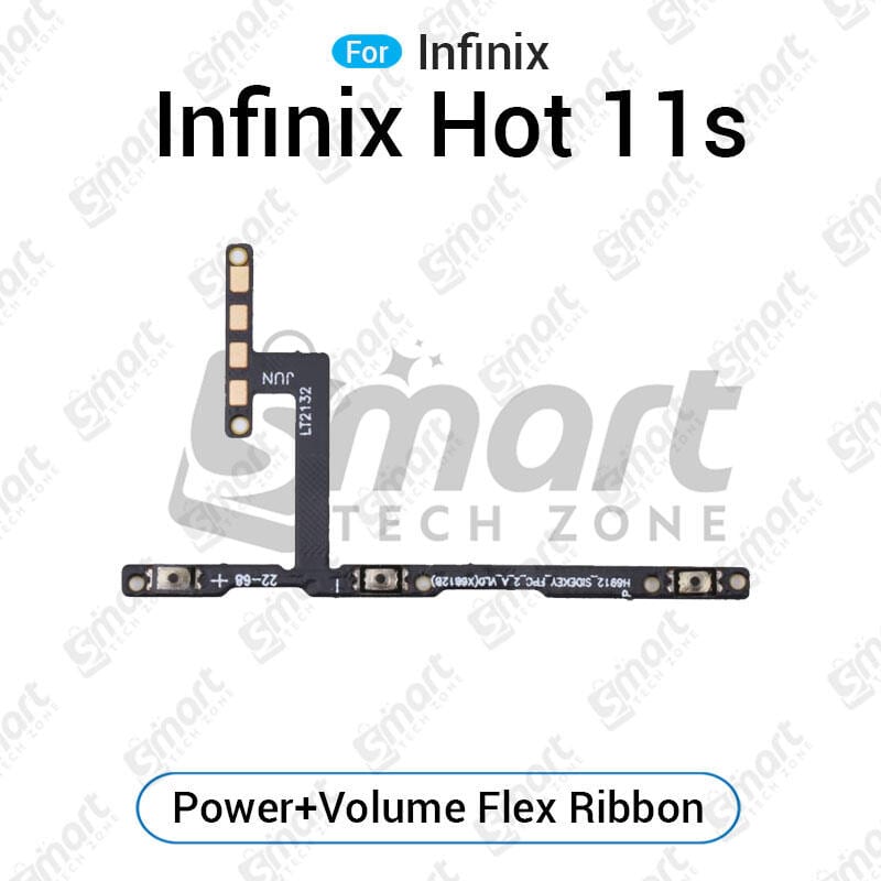 Infinix Hot 11s Power On/Off Switch Button Side Volume Up Down Buttons Flex Cable Replacement Parts (Wholesale)