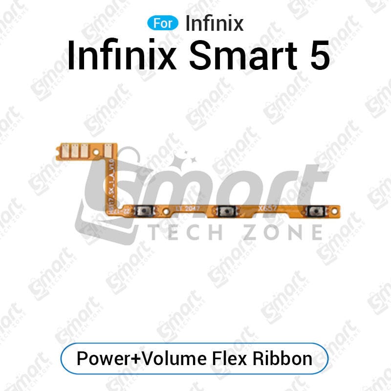Infinix Smart 5 Power On/Off Switch Button Side Volume Up Down Buttons Flex Cable Replacement Parts (Wholesale)