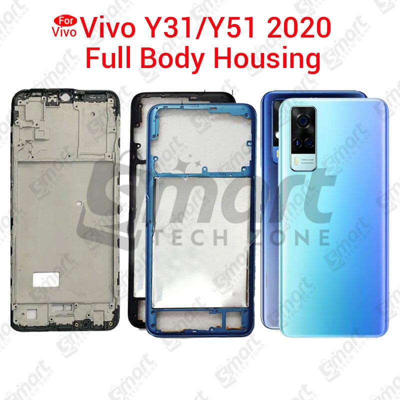 For Vivo Y31 Y51 2020 Full Body Housing With Camera Glass (LCD Frame, Side/Middle Frame, Back Panel/Backshell, Camera Glass)