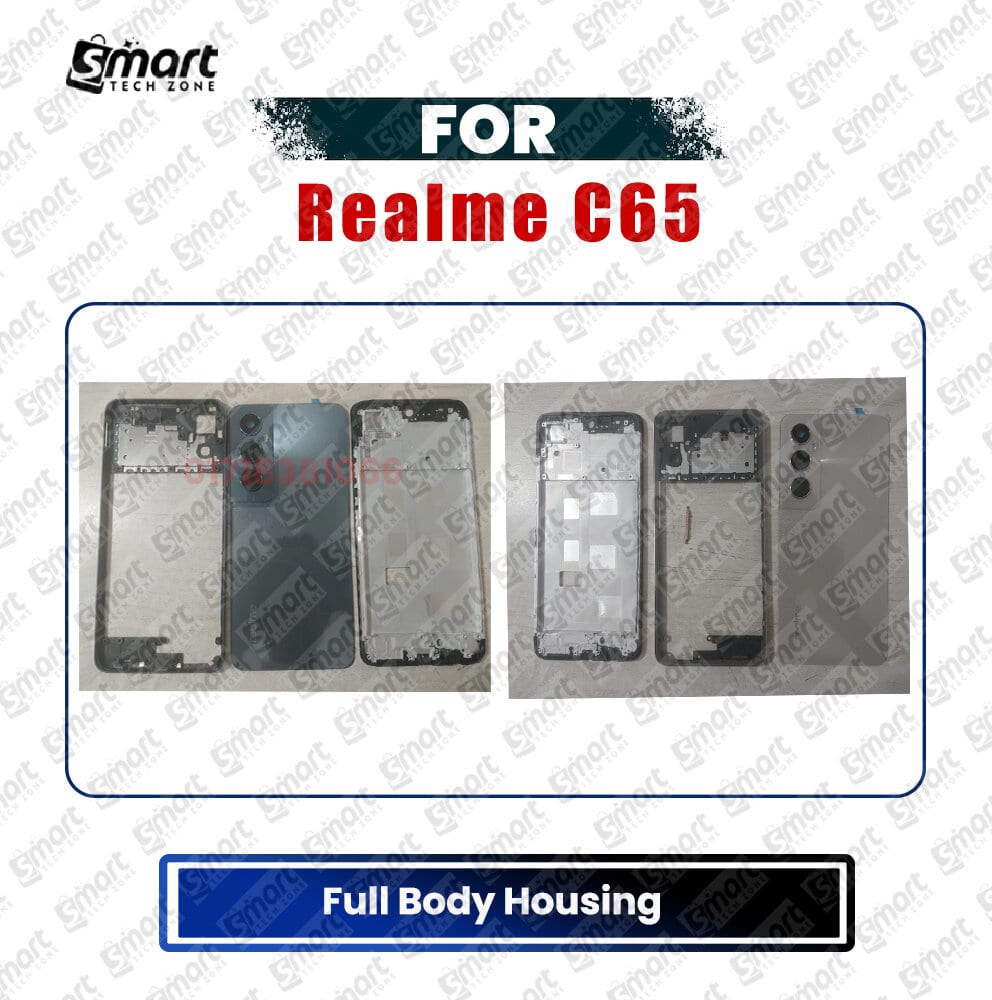 Realme C65 Full Body Housing With Camera Glass (LCD Frame, Side/Middle Frame, Back Panel/Backshell, Camera Glass)