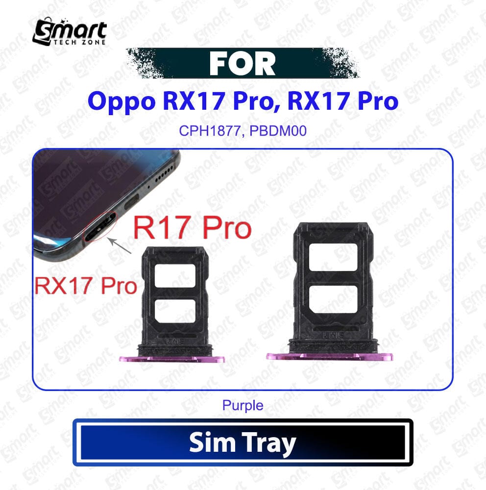 Oppo R17 Pro, RX17 Pro Sim Tray Micro SD Card Slot with Sim Ejector Pin Replacement Repair Part For CPH1877, PBDM00