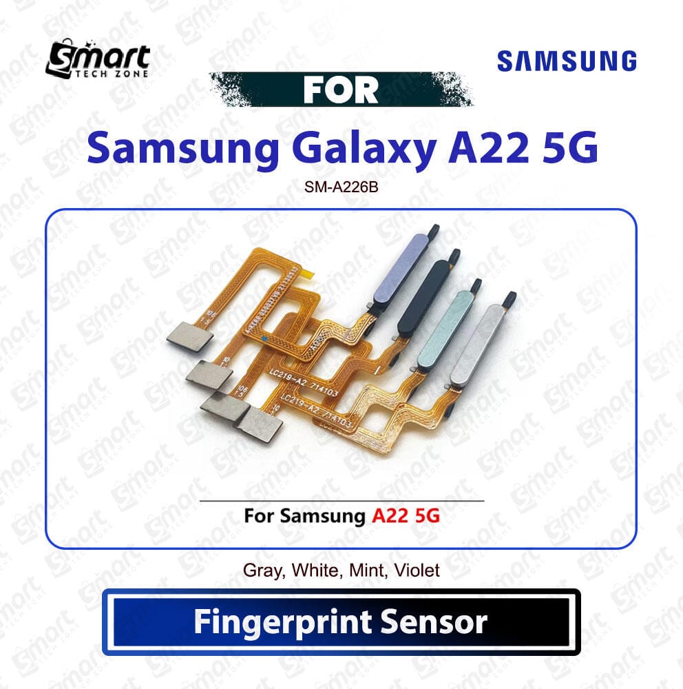 Samsung Galaxy A22 5G Fingerprint Sensor Power Switch Flex Cable - Power On Off Button Key Touch ID Sensor  Ribbon Replacement Spare Parts for SM-A226B