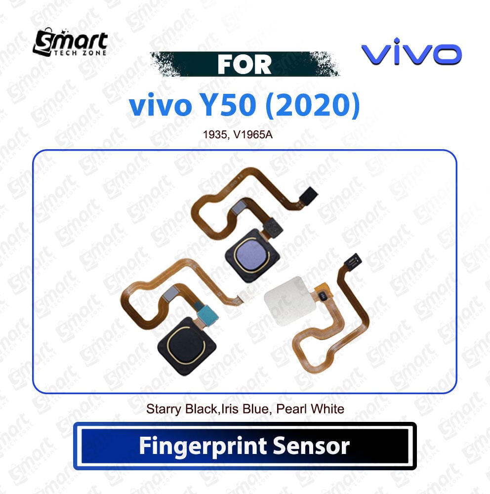 vivo Y50 (2020) Fingerprint Sensor Power Switch Flex Cable - Power On Off Button Key Touch ID Sensor Ribbon Replacement Spare Parts for 1935, V1965A