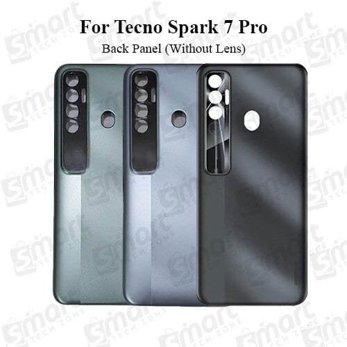 Tecno Spark 7 Pro  Back Housing Frame / Back Panel / Backshell / Without Camera Glass Replacement Spare Parts