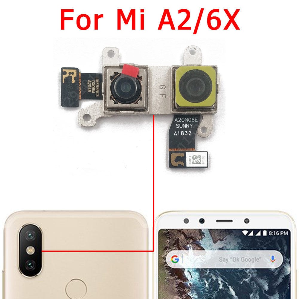 Rear Front Camera for Xiaomi Mi A2/6X Selfie Frontal Backside Repair Facing Back Camera Module Replacement Spare Parts