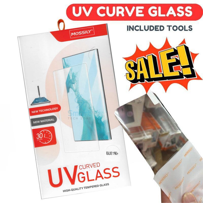 MOSSILY UV Curved Screen Tempered Glass Film Protector for Realme 11 Pro/Realme 11 Pro Plus