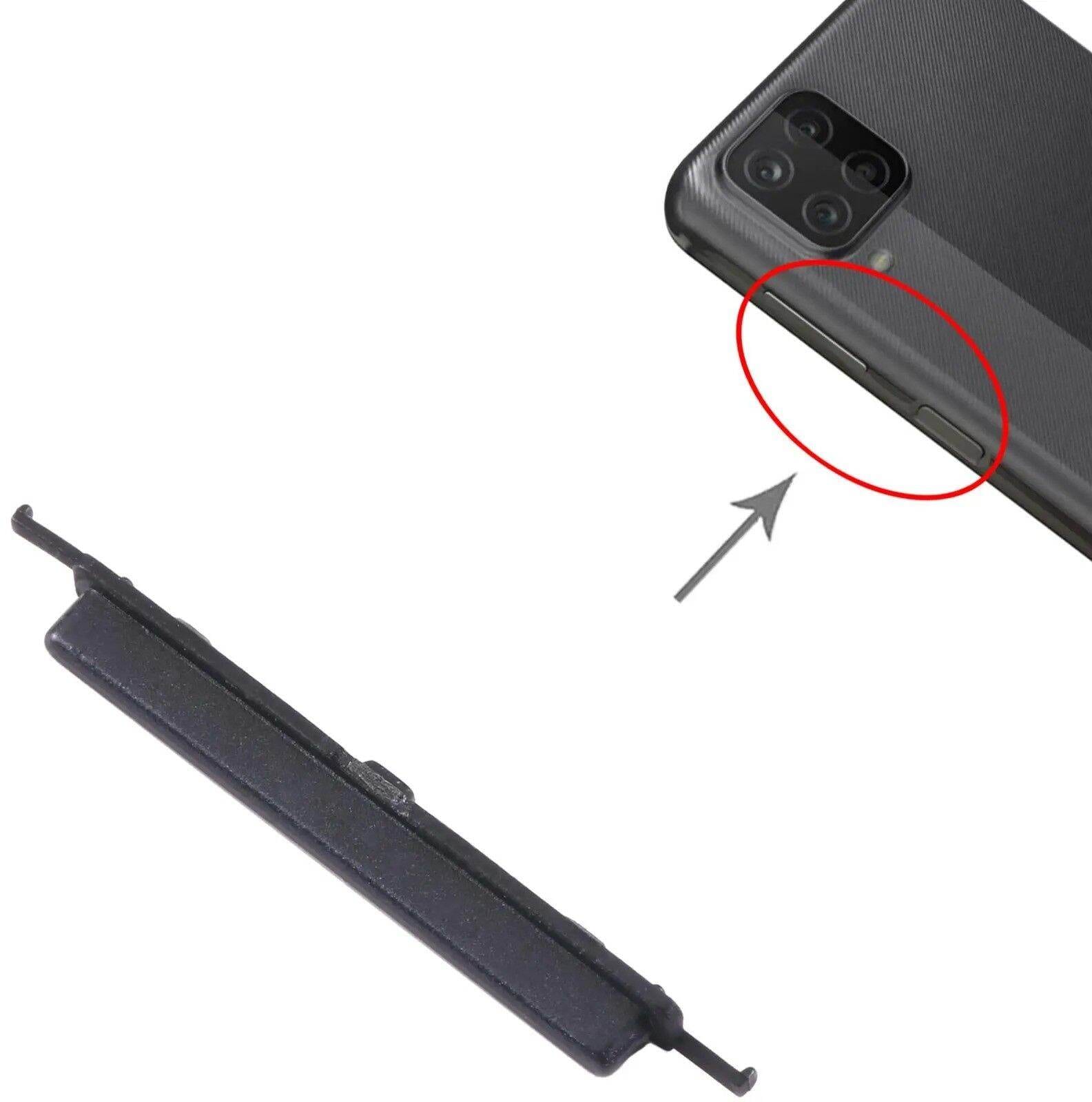 Compatible with Samsung Galaxy A12 SM-A125 External Side Buttons Volume Control Button Outside Side Keys (Black)