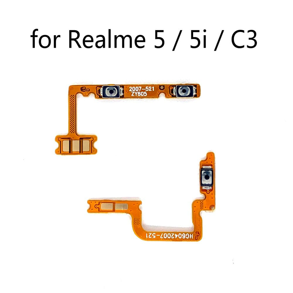OPPO Realme 5 5i C3 Power on / off Switch Button Side Volume Up Down Buttons Flex Cable Replacement Parts