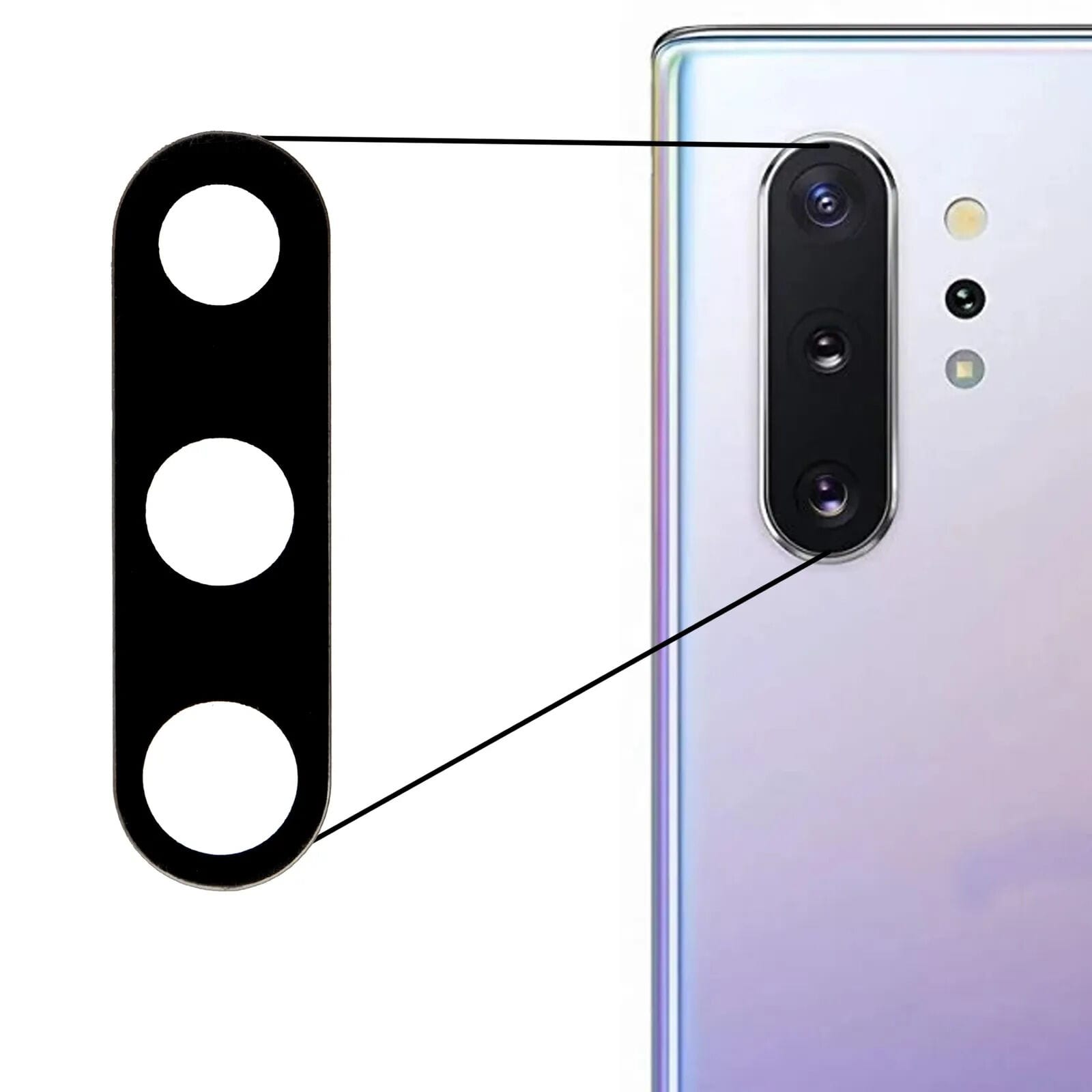 Back Rear Main Camera Glass Lens Replacement for Samsung Galaxy Note 10 / Note 10 Plus, High Quality, Durable, Easy Installation