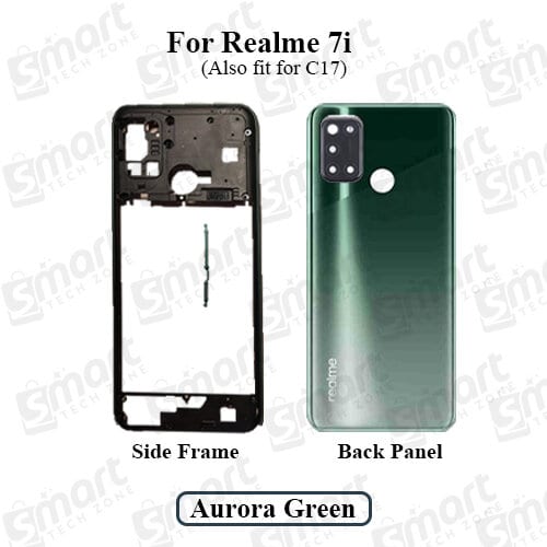 Realme 7i C17 RMX2103 Middle Bezel Back Panel Camera Glass Side Button Replacement Kit