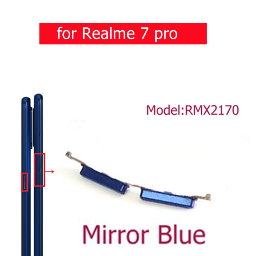 Volume Button Out Side Key For Realme 7 Pro RMX2170 External Side Buttons (Blue)