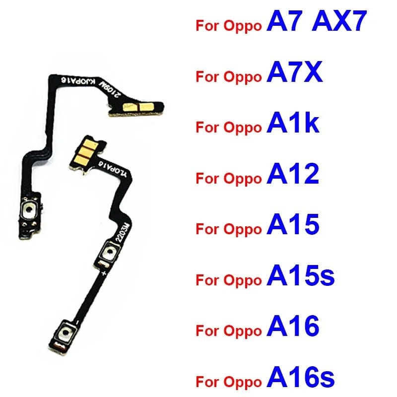 Oppo OPPO A7 A12 A15 A15S A16 A16S AX7 A1K Power on off Switch Button Side Volume Up Down Buttons Flex Cable Replacement Parts