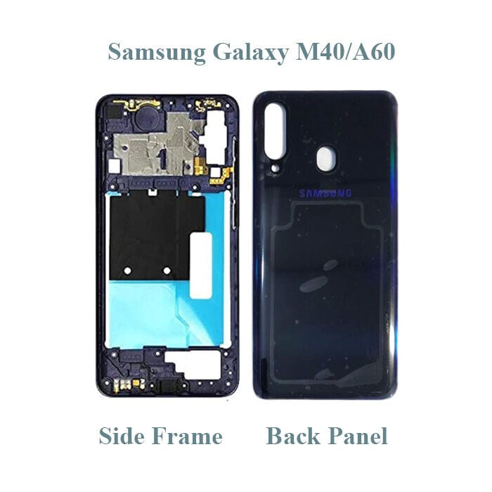 Side Frame and Back Panel for Samsung Galaxy M40/A60 Without Camera Glass