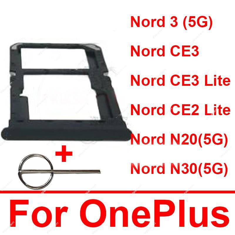 Sim Tray SD Card Tray Holder Card Compatible with Oneplus 1+ Nord 3 Nord CE2 Lite CE3 Lite Nord N20 N30 With Sim Ejector Pin Replacement Part