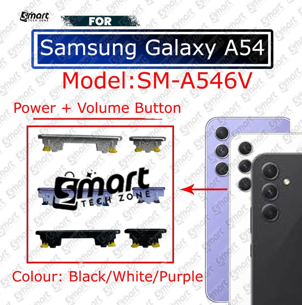 Compatible with Samsung Galaxy A54 External Side Buttons Power On Off + Volume Control Button Outside Side Keys