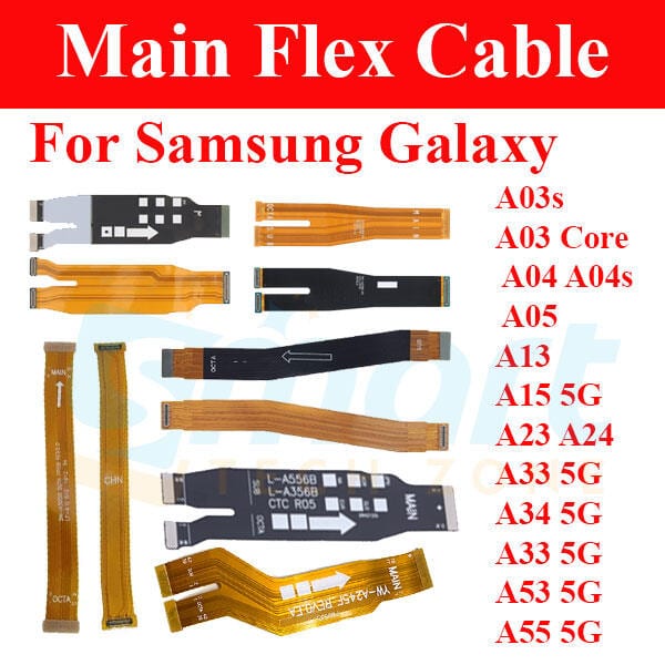 Main Flex For Samsung Galaxy A03s A03 Core A04 A04s A05 A13 A15 5G A23 A24 A33 5G A34 5G A33 5G A53 5G A55 5G Motherboard Main Board Connector  Flex Cable Repair Spare Replacement Parts