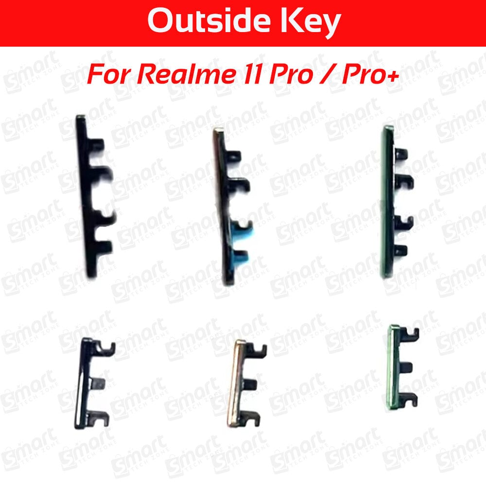 Compatible with Realme 11 Pro (RMX3771) / Pro Plus (RMX3740, RMX3741)  External Side Buttons Power On Off + Volume Control Button Outside Side Keys