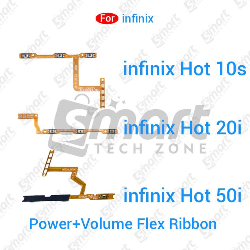 Power Button Volume Switch On Off Key Flex Cable For infinix Hot 10s 20i 50i Side Volume Up Down Buttons Flex Cable Replacement Parts