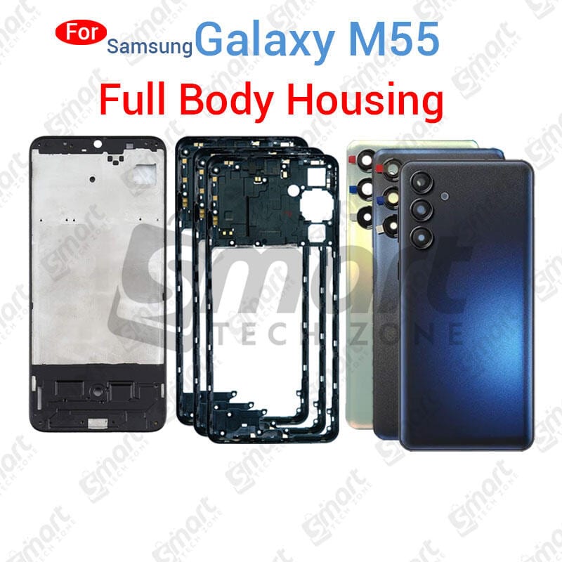 Samsung Galaxy M55 5G (SM-M556B, SM-M556B/DS) Full Body Housing With Camera Glass (LCD Frame, Side/Middle Frame, Back Panel/Backshell)