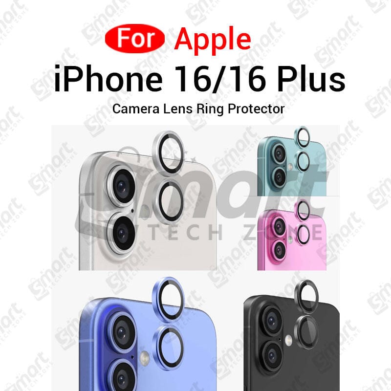 For Apple iPhone 16 16 Plus All Colour Camera Protector Metal Ring Tempered Glass Camera Lens Protector