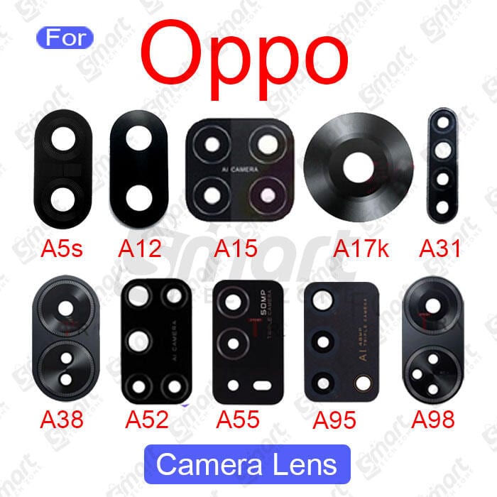 Camera Main Glass Lens for Oppo A5s A12 A15 A17k A31 2020 A38 A52 2020 A55 A95 A98 Replacement Part (Not Tempered Camera Glass Protector)