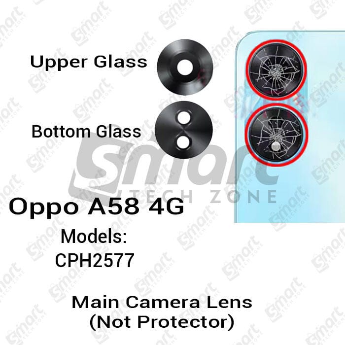 Camera Main Glass Lens for Oppo A58 4G (CPH2577) Replacement Part (Not Tempered Camera Glass Protector)